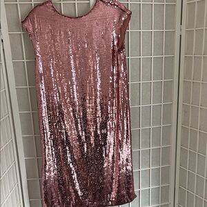Maeve /Anthropology Rose Gold Sequin Dress